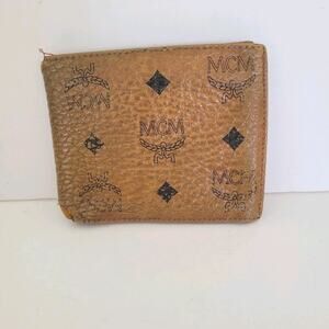Fair MCM Vintage Visetos Men's Wallet Card Bill Leather Designer Bifold Brown